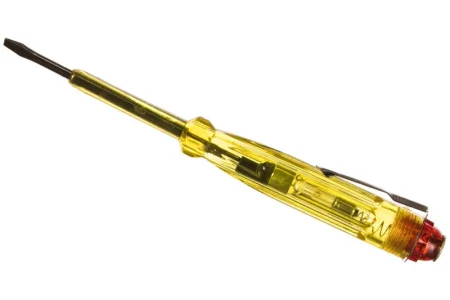 Отвертка индикаторная 100-500В 140мм желтая ручка Курс 56501