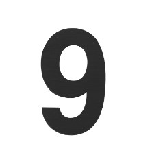 Цифра "9" самоклеящаяся FUARO SS304 (50х30) BL черный *6