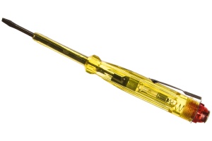Отвертка индикаторная 100-500В 140мм желтая ручка Курс 56501 *1