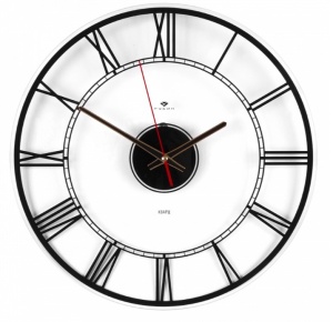 Часы настенные прозрачные d-39 см, открытая стрелка "Римские цифры" 4041-001B *1