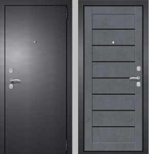 Дверь металлическая METIX 24 (ЦГ70 Антик серебро, МДФ16, бетон графит/ст. черное) 860 левая