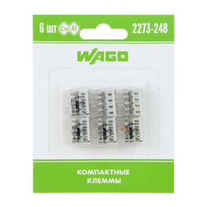 Клемма соед. 8-и проводная д/распред. короб. с пастой (упак 6 шт) 2273-248 07-5145-06 (Wago) *1 V