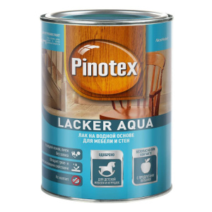 Лак на водной основе для мебели и стен Пинотекс Lacker Aqua 70 (глянцевый) 2,7л