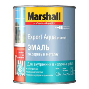 Краска Marshall Export Аква белая глн 2,5 л эмаль на водной основе для дерева и металла