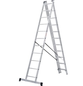 Лестница 11 ступеней 3-секционная алюминиевая Новая Высота NV 1230 1230311 *1