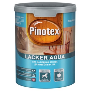 Лак на водной основе для мебели и стен Пинотекс Lacker Aqua 10 (матовый) 1л