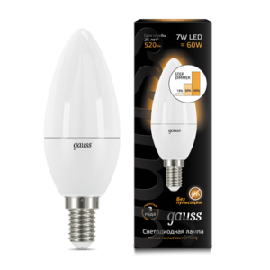 Лампа светодиодная диммируемая Е14 7Вт 3000К 103101107-S Gauss