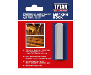 Воск Tytan Professional (мягкий) для дерев,ламинир,пластиковых поверхностей серый 7,5г 64608