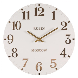 Часы настенные "Классика" d=30см корпус белый Рубин 3005-001 *1