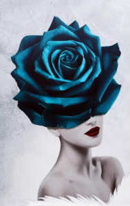 Картина на подрамнике "Леди-голубая роза" 70*110  6956734 *1