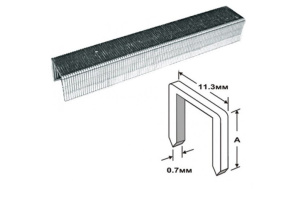 Скобы для степлера 11,3мм х 0,7мм узкие тип 53 8мм закалены заострены 1000 шт Fit 31408 *1