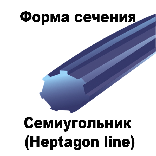 Леска для триммера МD-STARS HEPTAGON LINE семиугольник 1,6мм 15м