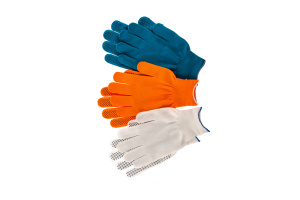 Набор перчаток 3 пары 2 нити 13 класс ПВХ точка р-р XL цвета в ассортименте 72гр Россия Palisad 67853  *1*70