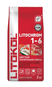 Затирка для швов LITOKOL LITOCHROM 1-6 С.140 св.-коричневая 2кг