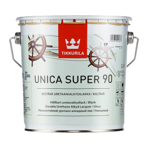 Лак Уника Супер 90 EP алкидоуретановый универсальный гл. Тиккурила 2,7л.