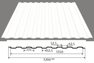 Профлист С-8 1200х2000х0,45мм RAL9003 белый (2,4 м²)