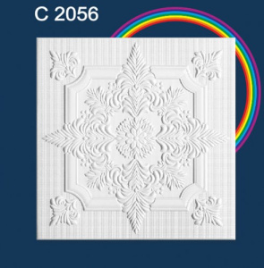 Плита потолочная экструдированная, белая, серия "Декор" С2056 1уп=2м2 *1
