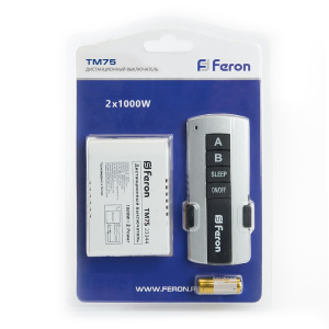 Выключатель дистанционный 230V 1000W 2-х канальный 30м с пультом управления TM75 (Feron) *1