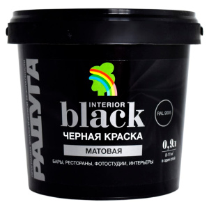 Краска ВД-АК 26 Радуга Black черная матовая 0,9 л