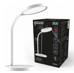 Светильник настольный светодиодный Qplus GTL503 8W 500lm 4000K 170-265V белый диммируемый USB LED (Gauss) *1/12