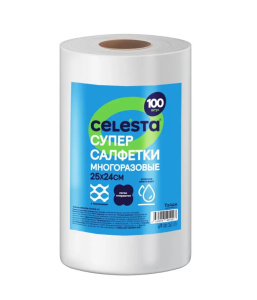 Супер-салфетки многоразовые в рулоне CELESTA 250х240мм 100шт 401027 29484 *1/36