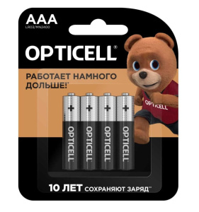 Элемент питания алкалиновый AАA/LR03 (блистер 4 шт) 5051002 Basic Opticell