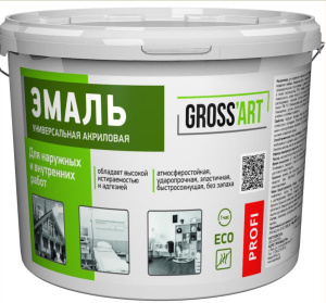 Эмаль универсальная акриловая для наружных и внутренних работ " Gross'art" PROFI" 0.9 кг