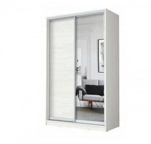 Комплект для шкаф-купе Ясень белый 2-дверный (705мм) с зеркалом 600*1410*2700мм
