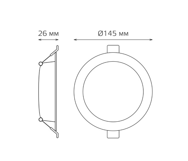 Светильник встраиваемый "Elementary Downlight" круг 13W 1100m 4000K 170-260V IP20 145х26мм монтаж белый LED 997420212 (Gauss) *1/60