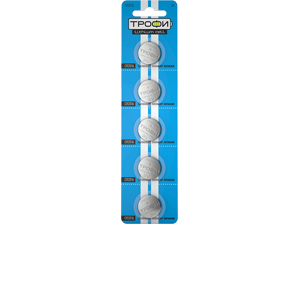 Элемент питания литиевый CR2016-5BL (упак 5 шт) C0032183 (Трофи) *100/1000/78000