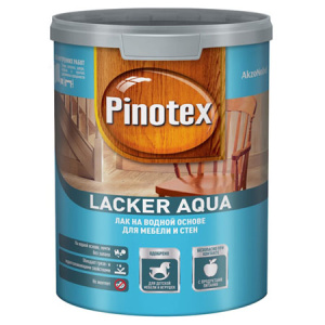 Лак на водной основе для мебели и стен Пинотекс Lacker Aqua 10 (матовый) 9 л