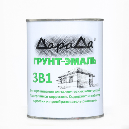 Грунт-эмаль 3в1 по ржавчине ДараДа ГОСТ коричневый 0,8кг
