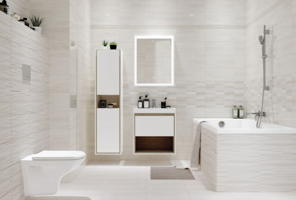 Плитка облицовочная Cersanit Atria ANG012D 200х440х8,5мм (1уп 12шт=1,05м2) рельеф бежевая