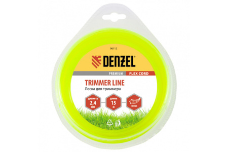 Леска для триммера FLEX CORD DENZEL 96112 звезда 2,4мм 15м