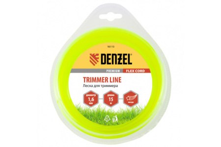 Леска для триммера FLEX CORD DENZEL 96110 звезда 1,6мм 15м
