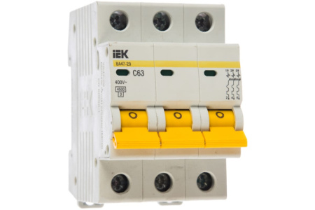 Выключатель автомат. модул. 3п C 63А 4.5кА ВА47-29 MVA20-3-063-C (IEK) *4
