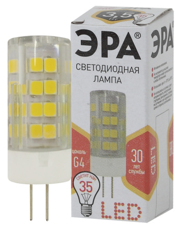 Лампа светодиодная G4 3.5Вт 2700K JC-3,5W-220V-CER-827-G4 Б0027855 Эра