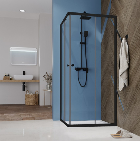 Ограждение душевое Cube 99 DS04Cb99L0Cl00.Gt-Black Domani-Spa
