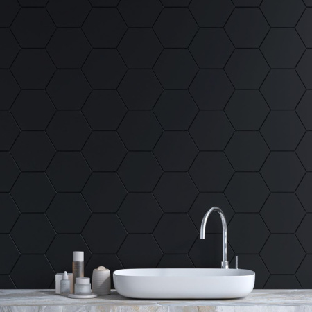 Плитка облицовочная Kerama Marazzi Буранелли 24002 200х231х7мм (1уп=0,76м2 (22шт) 1п=54.72м2) черная матовая