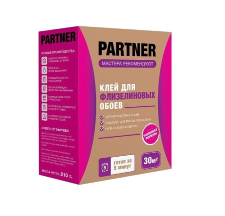 Клей для флизелиновых обоев Partner 210гр *1