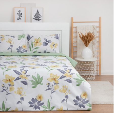 Постельное белье LoveLife дуэт Yellow flowers 143х215см -2шт 225х240см 50х70см -2шт 100% хлопок сатин 125г/м² 9305070