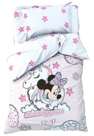 КПБ Детское 1,5 сп "Minnie Mouse" с единорогом, 143*215 см, 150*214 см, 50*70 см -1 шт, поплин 4671424 *1