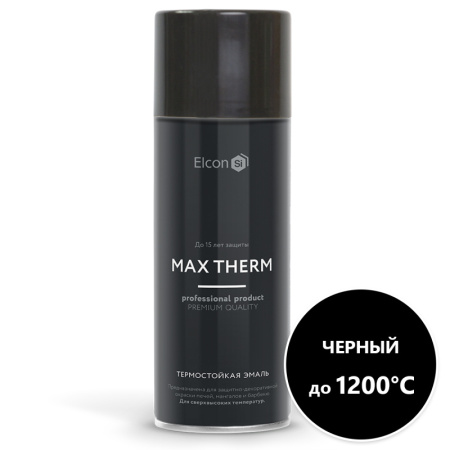 Эмаль термостойкая аэрозоль Elcon Max Term черная 1200 градусов 520мл