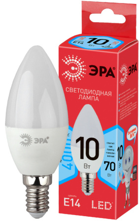 Лампа Е14 свеча 10Вт 800Лм 4000К ECO LED B35-10W-840-E14 Б0032963 (Эра) *1/10
