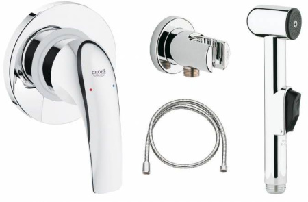 Смеситель для гигиенического душа с шлангом и лейкой Grohe BauCurve 123072 для скрытого монтажа