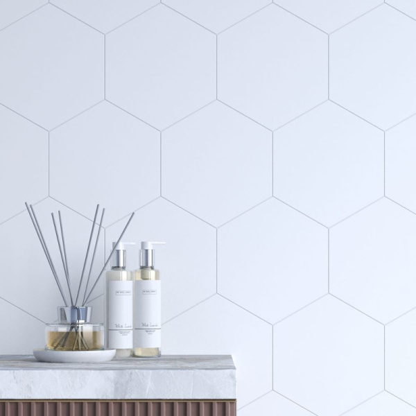 Плитка облицовочная Kerama Marazzi Буранелли 24001 200х231х7мм (1уп=0,76м2 (22шт) белая матовая