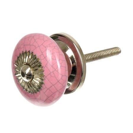 Ручка керамическая для мебели "Драже", цвет розовый /300/6 BLUMEN HAUS *1