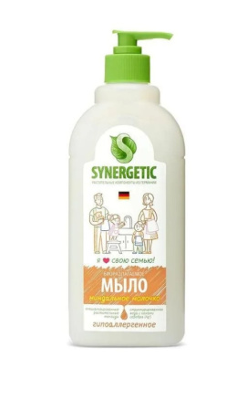 Мыло жидкое SYNERGETIC миндальное молочко биоразлагаемое для мытья рук 0,5л