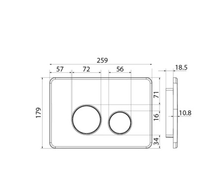 Клавиша для инсталляции универсальная нерж. сталь Unisteel 010 UNS10S0i77 (Iddis)